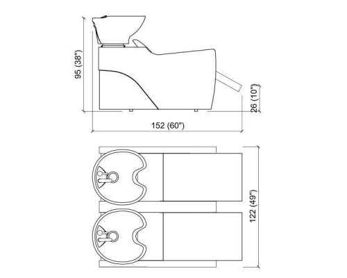 Мойка парикмахерская FLATIRON E 2P